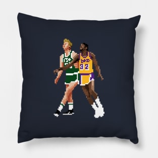 Larry Bird & Magic Johnson Pixel Pillow