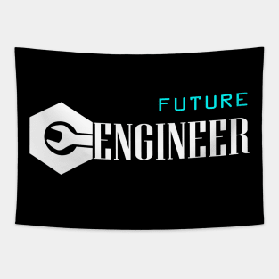 future engineer with text logo engineering Tapestry