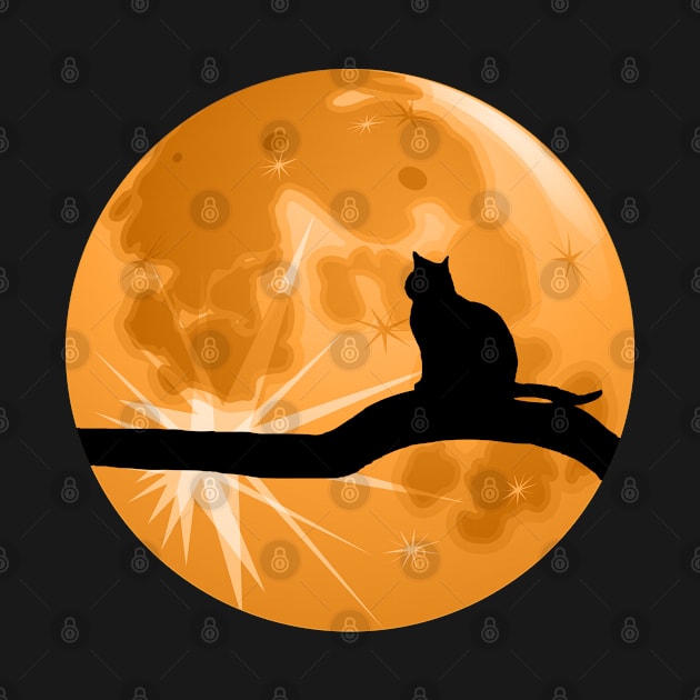 The Cat And The Moon by Bunny Prince Design