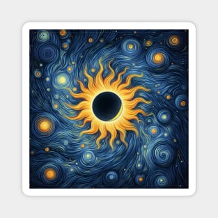 Solar Eclipse Texas Artistic Magnet