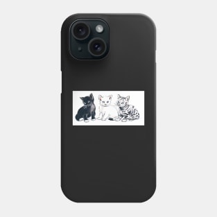 Cute Vintage Kitten Cat Watercolor Illustration Phone Case