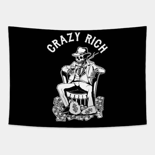 Skull crazy rich Tapestry by PROALITY PROJECT