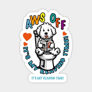 Dog reading on the toilet 95005 Magnet