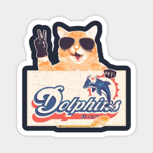 Cat Support Dolphins Magnet