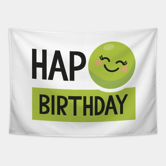 Hap-Pea (Happy) Birthday Tapestry by VicEllisArt