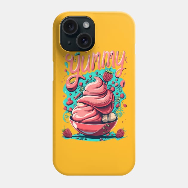 Raspberry sorbet in a bowl Phone Case by Izhan's Fashion wear