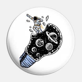 astronaut flying out bulb Pin