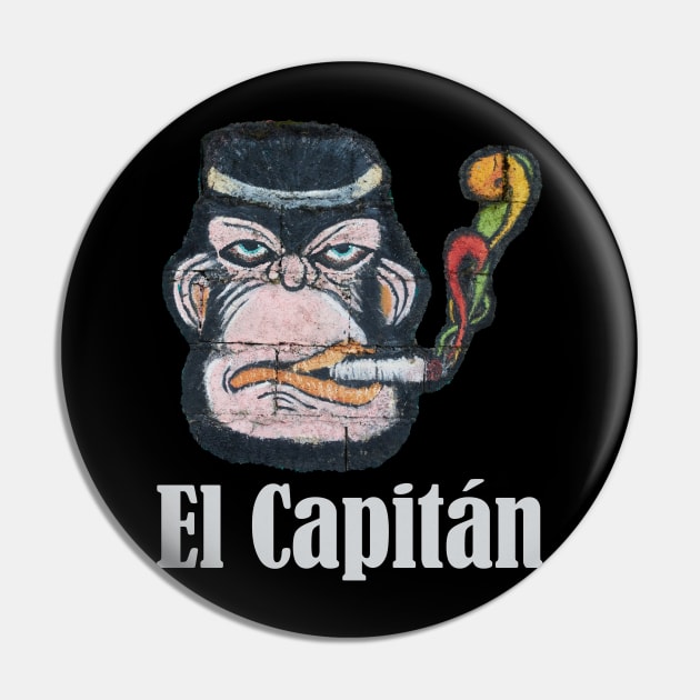 El Capitan Cool Monkey Leader Job Self-employed Startup Gift Pin by peter2art