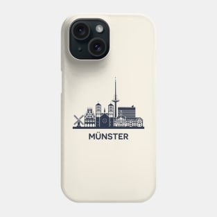 Skyline emblem of Münster, city in North Rhine-Westphalia, Germany Phone Case