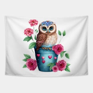 owl Blue Tapestry