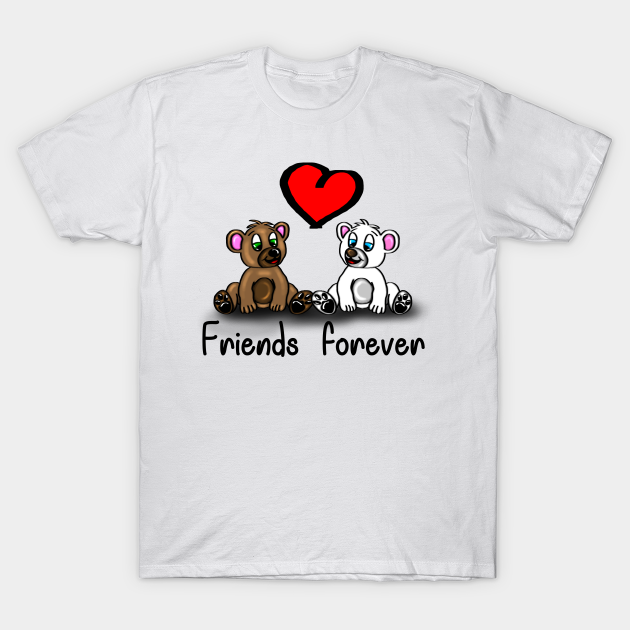 Cute Baby Bears with Heart - Friends forever - light background - Friends -  T-Shirt | TeePublic