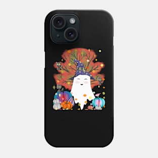 Kawaii Witch Ghost Cats Halloween Pumpkin Fall Thanksgiving Phone Case