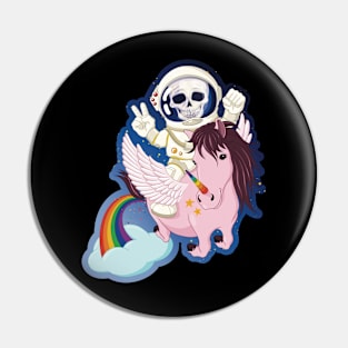 Skull unicorn rider Pin