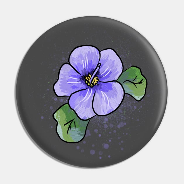 Painted Violet Pin by RoserinArt