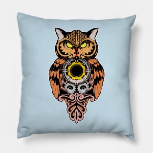 owl clock Pillow