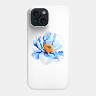 Breathtaking Blue Peony Flower - Exquisite Watercolor Aquarelle Floral Art Phone Case