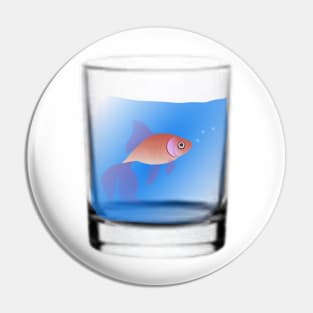 Goldfish in Glass Pin