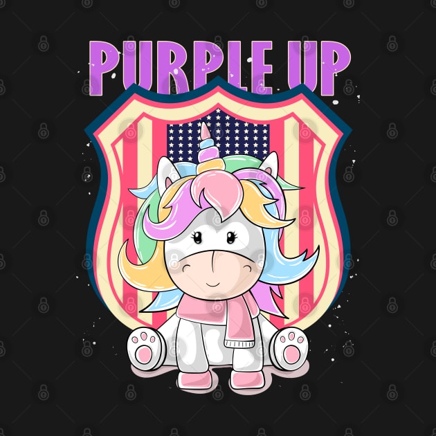 Purple Up Military Child Purple-Up Unicorn for Unicorn Lover by alcoshirts