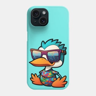 Retro Ruddy Duck Cartoon with Oversized Sunglasses Phone Case