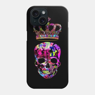 Graffiti sugar skull with crown Phone Case