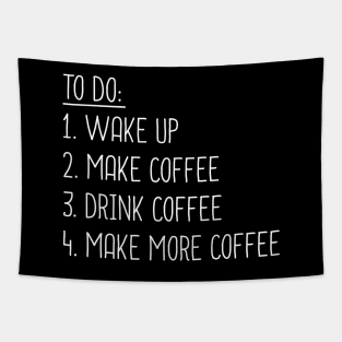 Coffee To Do List Funny Tapestry