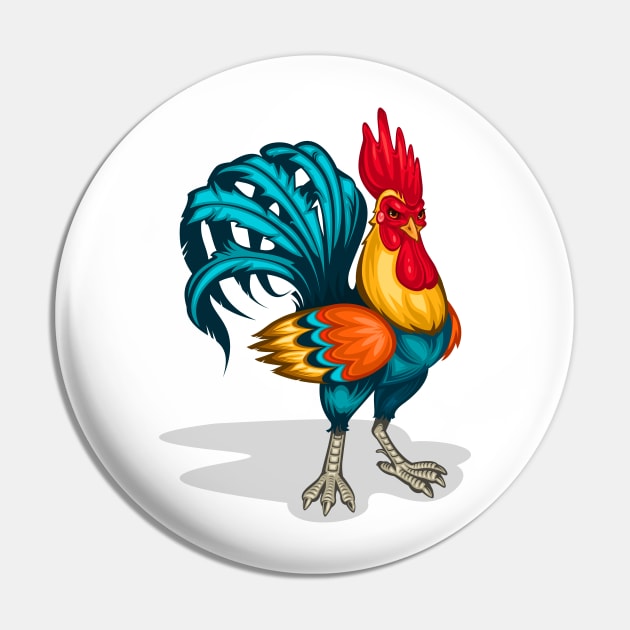 Male's Rooster Pin by AnimalAddict