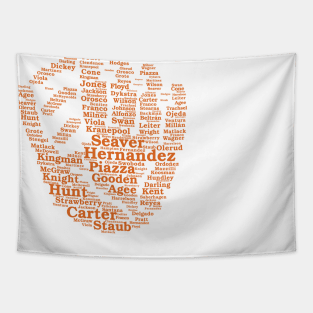 Mets Greats Glove (Orange) Tapestry