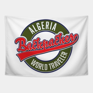 Algeria Backpacker world traveler logo Tapestry