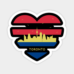 Canada Skyline cityscape Heart Shape Birds Flying Toronto Magnet