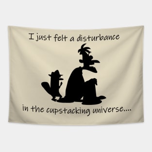 Cupstacking Universe Silhouette Tapestry