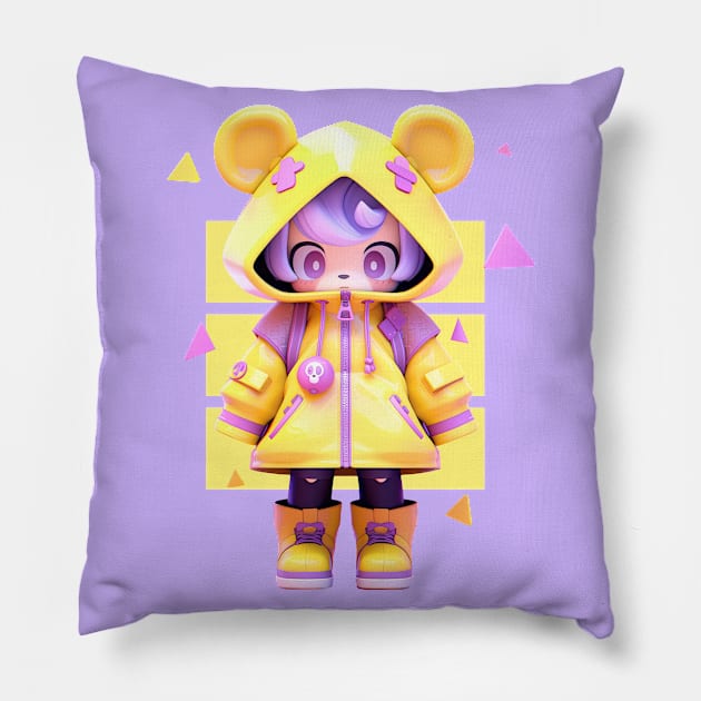 AKBLM - LITTLE CUNFUZZLED KUMIKO | KAWAII 3D ANIME CHARACTER Pillow by AKBLM