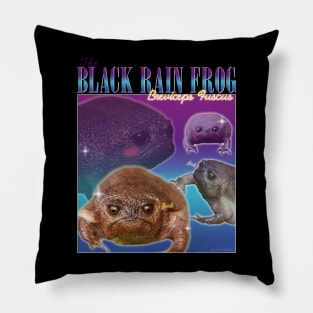 Black rain frog fan t-shirt retro style Pillow