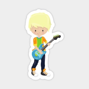 Rock Boy, Blond Hair, Guitar Player, Band, Music Magnet