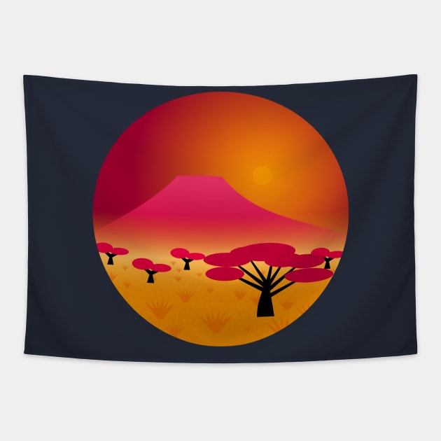 African savanna landscape Tapestry by Javisolarte