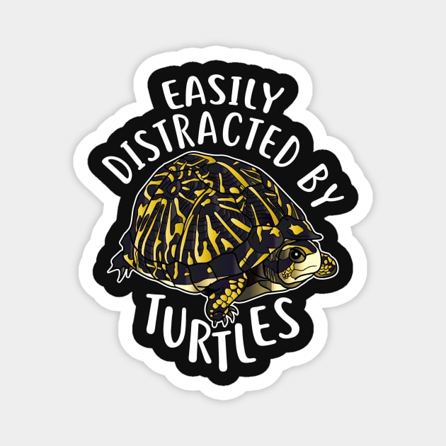 Distracted By Box Turtles Magnet by Psitta