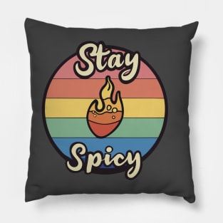 Retro Stay Spicy Flame Neurospicy Pillow