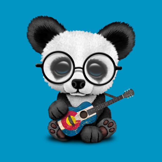 Baby Panda Playing Colorado Flag Guitar by jeffbartels