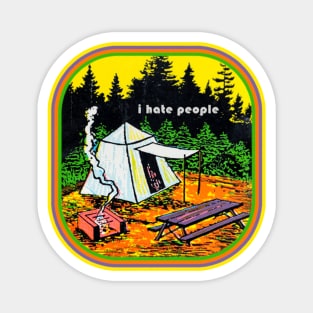 I Hate People Vintage Camping Magnet