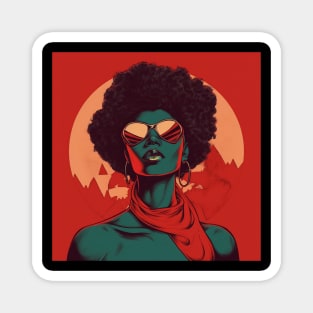 African Queen, Afro Superhero, Female Warrior, Black History Magnet