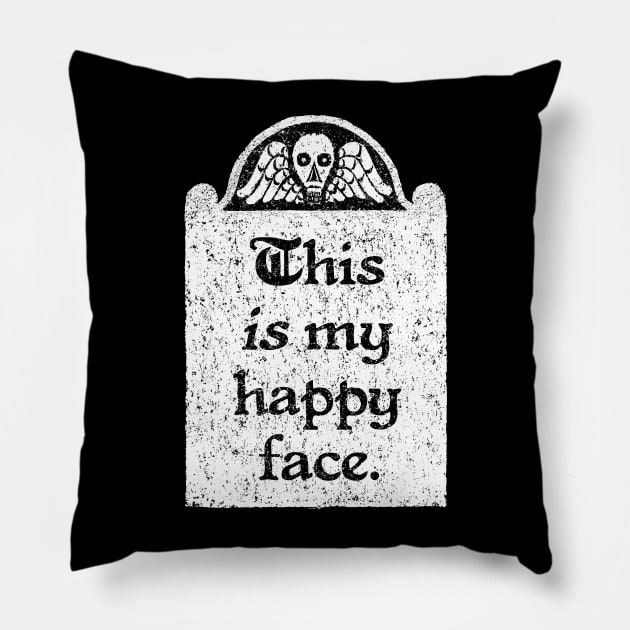 This is my happy face, Wednesday Addams Quote Pillow by MotiviTees