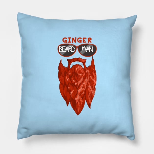 Ginger Beard Man Gingerbread Guy Pillow by ScottsRed