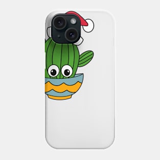 Cute Cactus Design #322: Cactus With A Santa Hat In A Bowl Phone Case