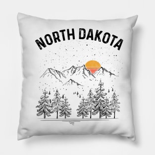 North Dakota State Vintage Retro Pillow