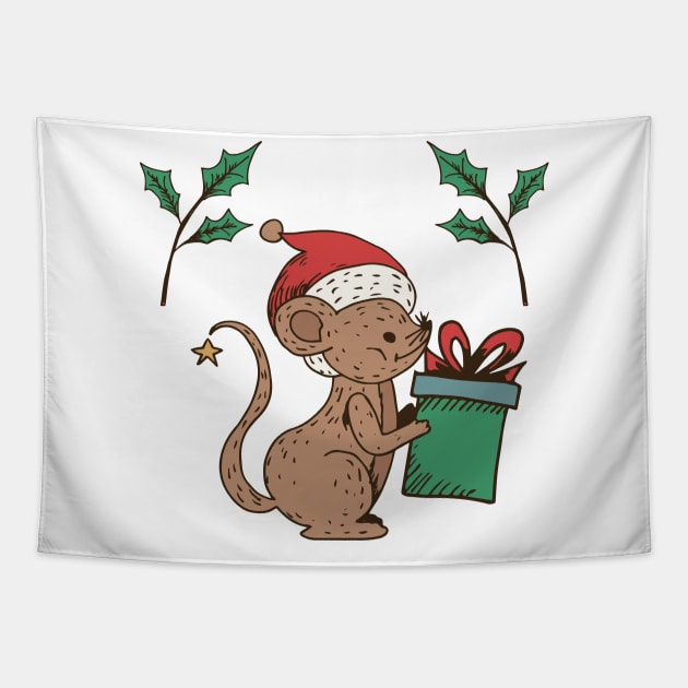 Cute Cartoon Mouse Tapestry by SWON Design