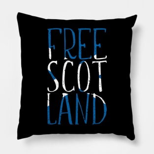 FREE SCOTLAND, Scottish Independence Saltire Flag Text Slogan Pillow