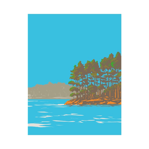 Lake Catherine State Park on South Shore of Lake Catherine Southeast of Hot Springs Arkansas WPA Poster Art by patrimonio