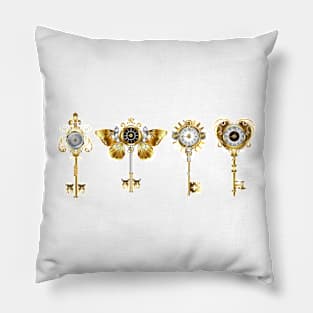 Antique gold keys with dials Pillow