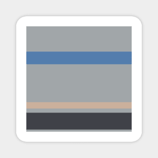 A mild jumble of Arsenic, Pinkish Grey, Cool Grey and Cyan Azure stripes. Magnet