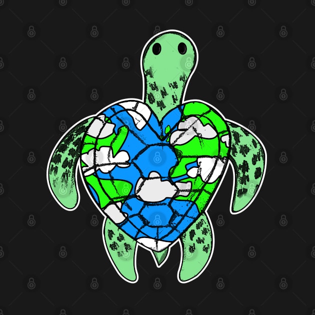 Turtle Planet Earth Heart Earth Day Mothers Day by doodlerob