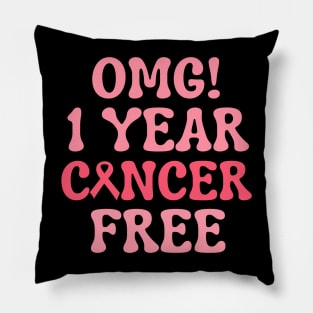 1 Year Cancer Free Funny Breast Cancer Survivor Gift For Her Pillow